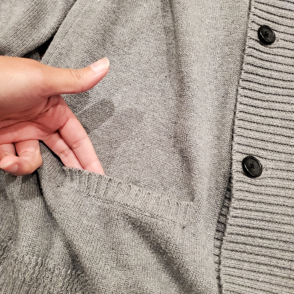 Express Men's Gray Button Down Cardigan - Picture 6 of 6
